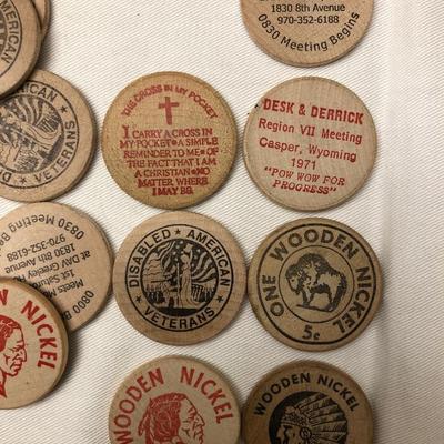 Wooden nickels galore!