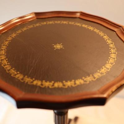 BOMBAY COMPANY - (2) Leather & Gold Gilt Top Table