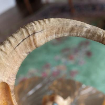 Brad Finch, Eagle River, Wi, Sheep Horn Carvings. "In Mystic Pass"