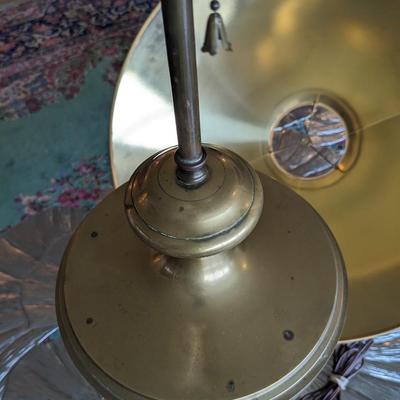 1 of 2 Antique Brass 2 Bulb Lamp