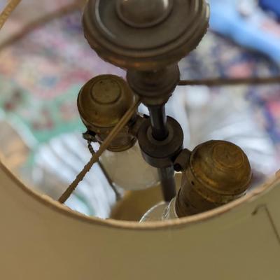 2nd Antique Brass Lamp with 2 Bulbs