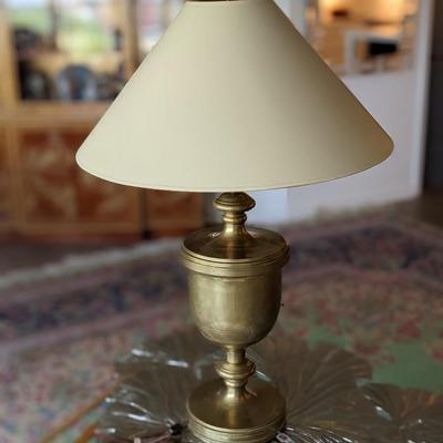 2nd Antique Brass Lamp with 2 Bulbs