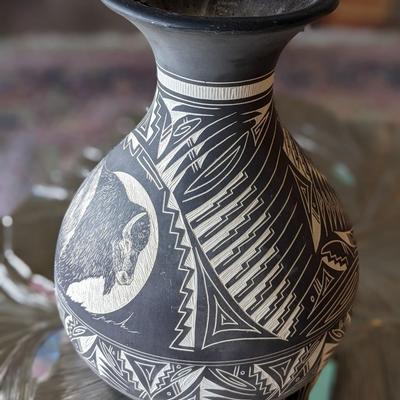 Signed Black Horse Navajo Pottery