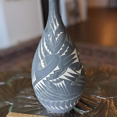 Stunning Black Horse, Navajo Vase