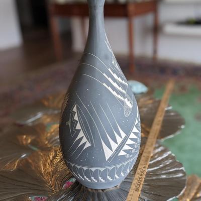 Stunning Black Horse, Navajo Vase