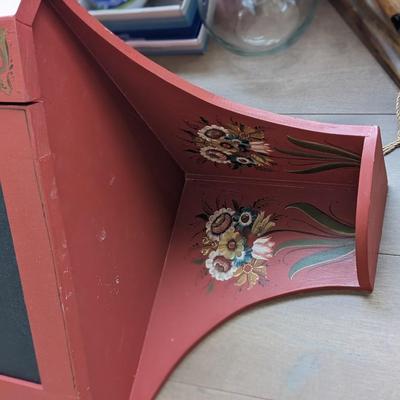 Corner Cabinet Decorative Rosemaling Small Vintage Hand Painted