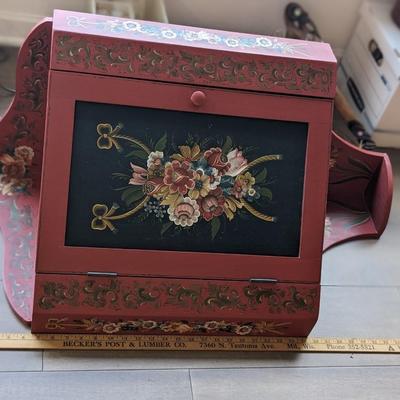 Corner Cabinet Decorative Rosemaling Small Vintage Hand Painted