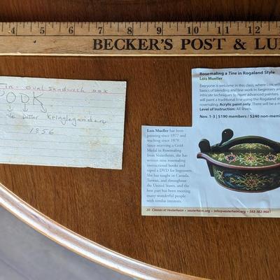 Antique Rosemaling Oval Sandwich Box