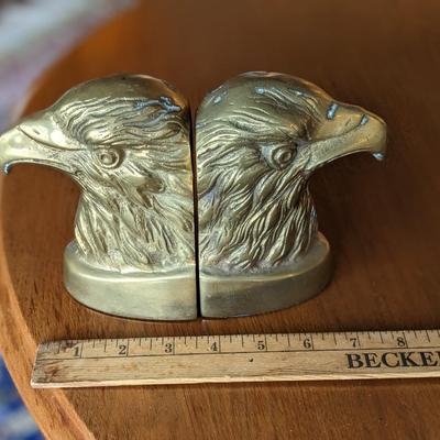 2 Wonderful Solid Brass Eagle Book Ends