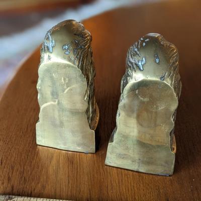 2 Wonderful Solid Brass Eagle Book Ends