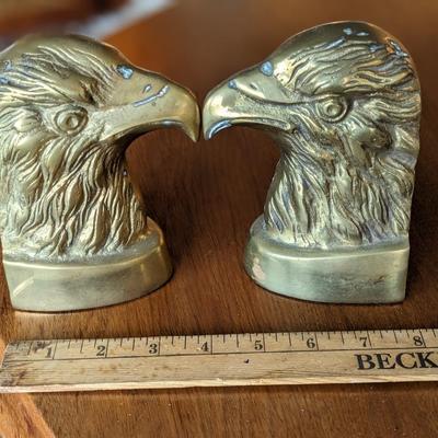 2 Wonderful Solid Brass Eagle Book Ends