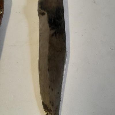 Two knives with sheaths Antler handled