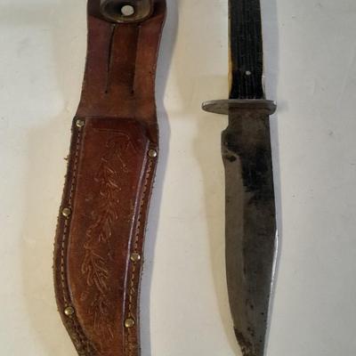 Two knives with sheaths Antler handled