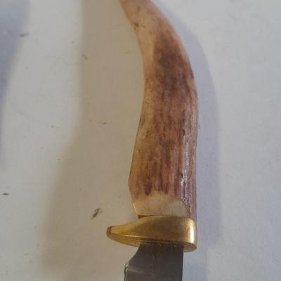 Two knives with sheaths Antler handled