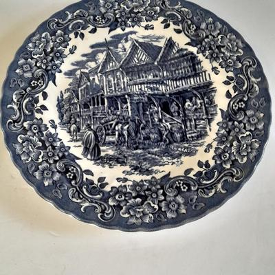 Four blueprint collector's plates Spode, Ironstone England, Copeland