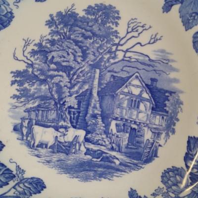Four blueprint collector's plates Spode, Ironstone England, Copeland