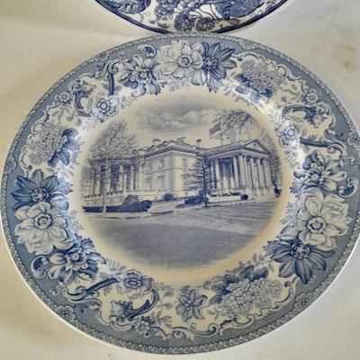 Four blueprint collector's plates Spode, Ironstone England, Copeland