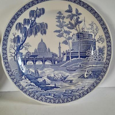 Four blueprint collector's plates Spode, Ironstone England, Copeland