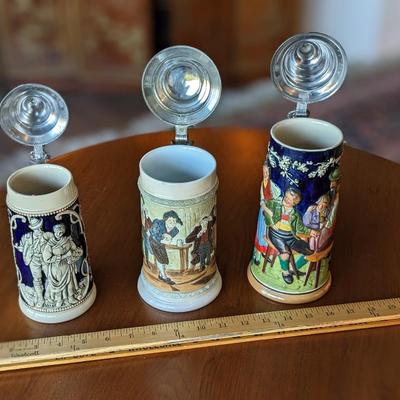 Set of 3 German Beer Steins
