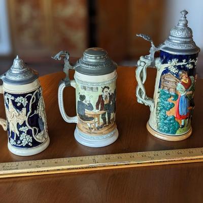 Set of 3 German Beer Steins