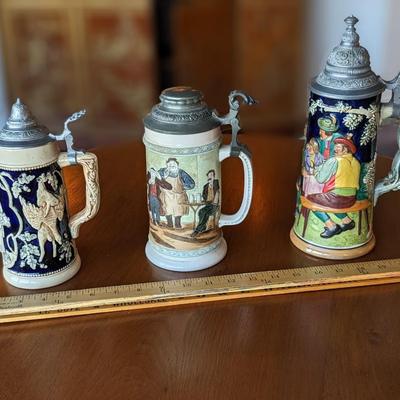 Set of 3 German Beer Steins