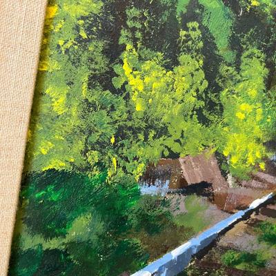 Train at Water Tank Oil Painting