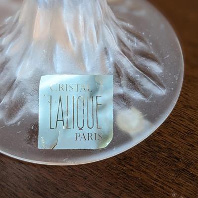Signed Lalique France Frosted Crystal Daphnis Seagull Figurines and Shot Glass