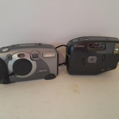 Two 35mm camera's Kodak digital display and Canon Snappy Q