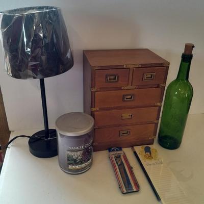 New table lamp, Musical Jewlery box, led lit bottle and more.