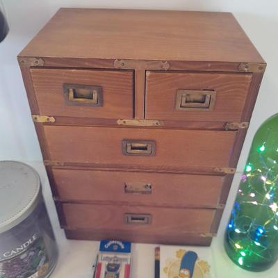 New table lamp, Musical Jewlery box, led lit bottle and more.