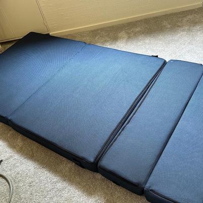 Blue chair/twin bed