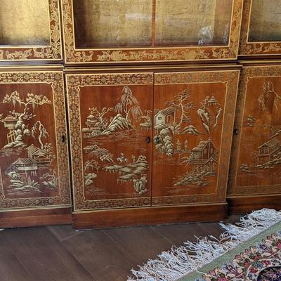 Stunning Drexel Heritage Lit Asian Chinoiserie Breakfront