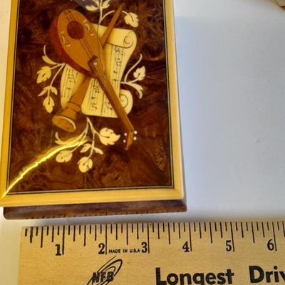 Music box Jewlery box with instrument on top, Pigs playing instruments, and conductor pig