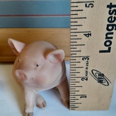 Framed pig wall art with pig figures
