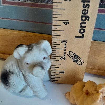Framed pig wall art with pig figures