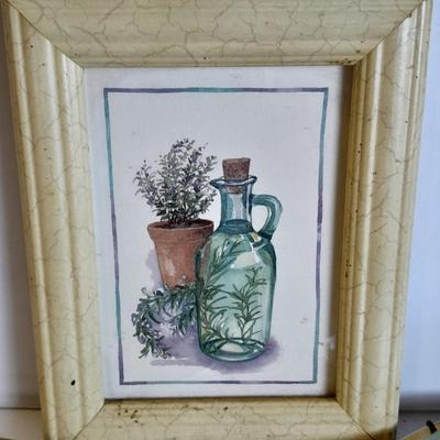 Two Classic Heritage Green collector's plates, Elk and Boar with framed wall art