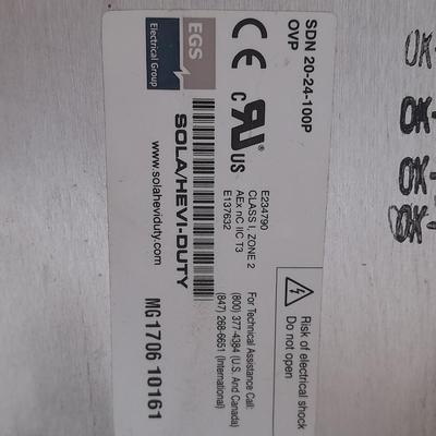 SOLA DIN Rail Power Supply SDN 20-24-100P
