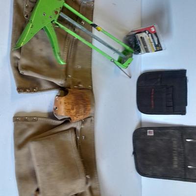 Leather tool pouch, caulking gun, and other tool pouches