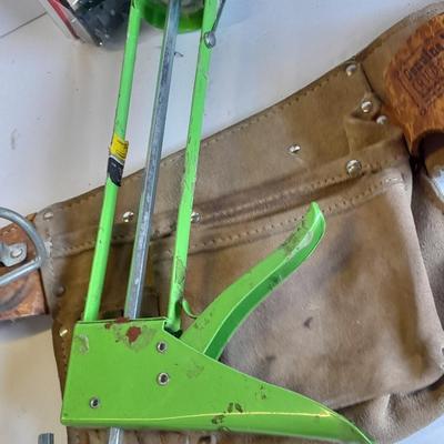 Leather tool pouch, caulking gun, and other tool pouches