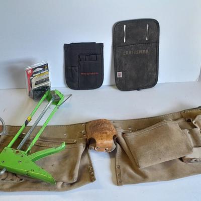 Leather tool pouch, caulking gun, and other tool pouches