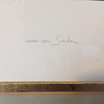 Signed Walter von Guten Grouse in Flight Scissor Cutting Artwork
