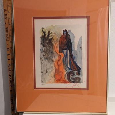 Signed "The Divine Comedy" Inferno "Apparition of Dis" by Salvador Dali