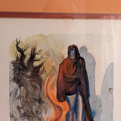 Signed "The Divine Comedy" Inferno "Apparition of Dis" by Salvador Dali