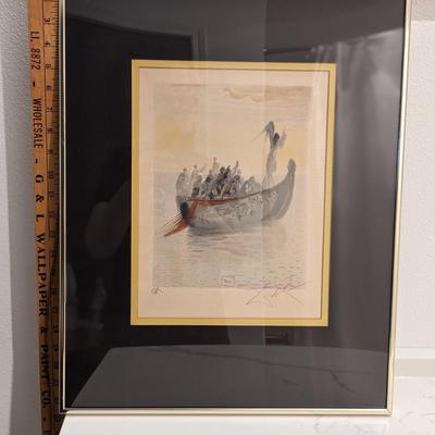 Signed Salvador Dali- Original Color Woodcut on B.F.K. Rives Paper "Purgatory 2"