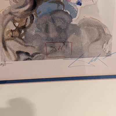 Signed Salvador Dali The Divine Comedy Paradise Canto #3 Woodblock