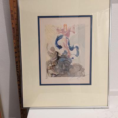 Signed Salvador Dali The Divine Comedy Paradise Canto #3 Woodblock