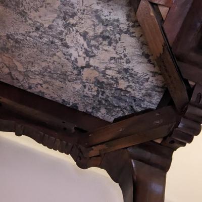 Antique Mahogany Marble Top Buffet Table