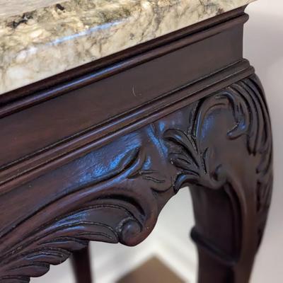 Antique Mahogany Marble Top Buffet Table