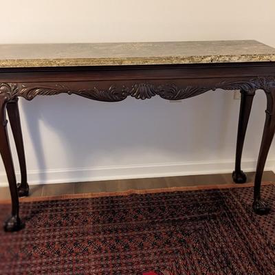 Antique Mahogany Marble Top Buffet Table
