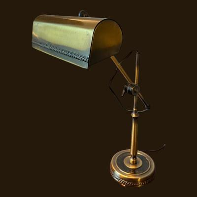 ANTIQUED BRASS DESK LAMP